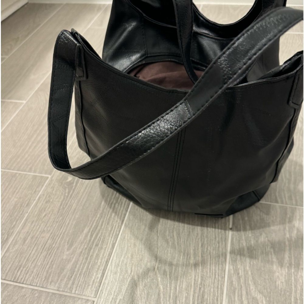 Black Leather Tote Bag